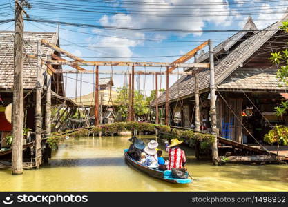 Floating Market in Pattaya, Thailand in a summer day