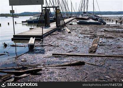 flood at lake Ammersee in Bavaria
