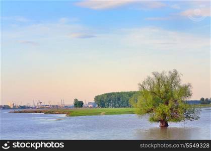 flood of the river Danube in galati city- romania