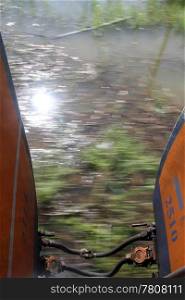 Flooding in Thailand - looking from train at the railroad