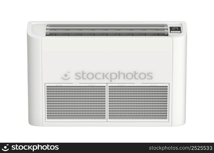 Floor mounted air conditioner isolated on white background, front view