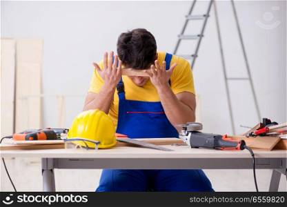Floor repairman disappointed with his work