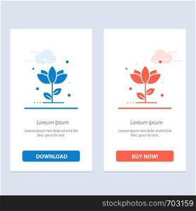 Flora, Floral, Flower, Nature, Rose Blue and Red Download and Buy Now web Widget Card Template