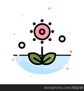 Flora, Floral, Flower, Nature, Spring Abstract Flat Color Icon Template