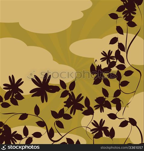 floral background in warm colors