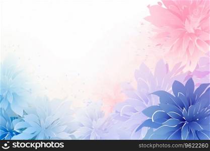 Floral background with empty space, Banner with flowers isolated on white background. Ai generated