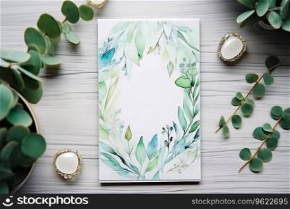 Floral banners on white background for wedding invitation, greeting card. anniversary . Ai generated