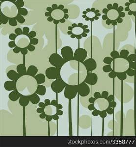 floral button for web design in green tones