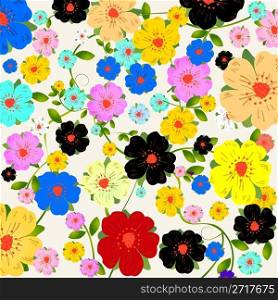 Floral fantasy, background layout for cards or wrapping paper