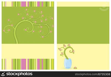 Floral flayer two sides vector based template..