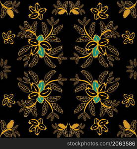 Floral folk damask pattern Fantasy flowers Floral geometric fantasy