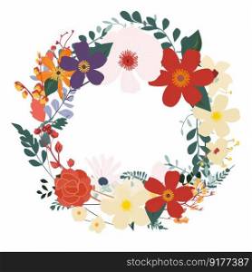 Floral frame. Illustration Generative AI
