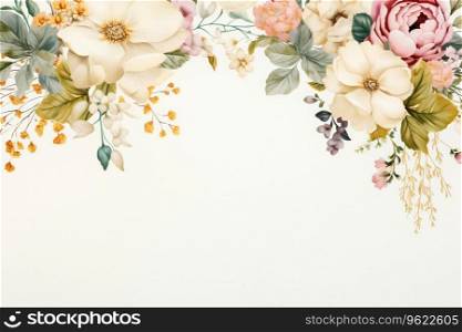 Floral frame with empty space. background for national Hispanic heritage month concept Ai generated