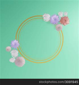 Floral frames. Floral wreath. Unique decoration for greeting card, wedding invitation, save the date. Space for your text.. Floral frames. Floral wreath. Unique decoration for greeting card, wedding invitation, save the date. Space for your text. 3d.