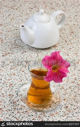 floral fruity tea on the table
