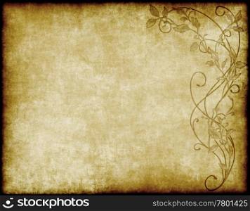 floral paper or parchment. large image of floral paper canvas or parchment