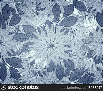 Floral Seamless Blue Pattern Ornament