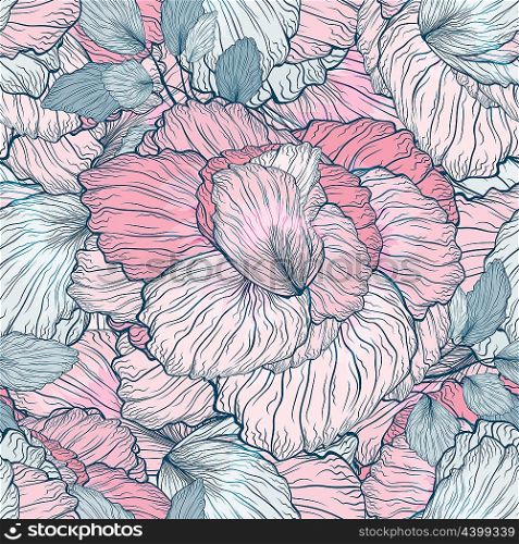 Floral Seamless Ornament Beauty Pattern Background With Flowers
