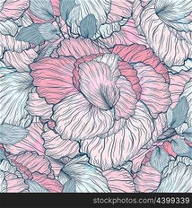 Floral Seamless Ornament Beauty Pattern Background With Flowers
