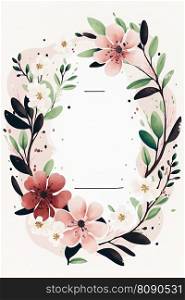 Floral spring card template with cherry blossom on white background and space for text. Invitation for birthday and inspirational"es. Cute cards and posters for the spring holiday. Spring card mockup with cherry blossom on white background and space for text