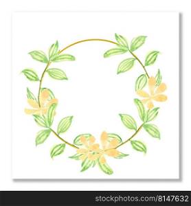 Floral watercolor frame. Yellow flowers. Delicate design. Blank template for invitation, wedding, postcard, banner. round wreath frame. Floral watercolor frame. Yellow flowers. Delicate design. Blank template for invitation, wedding, postcard, banner. round wreath frame.
