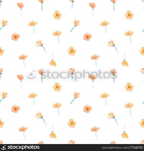 Floral watercolor seamless pattern background design.