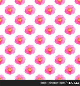 Floral watercolor seamless pattern with pink flowers on a white background