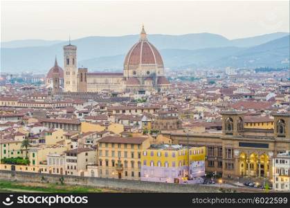 Florence cityscape in dusk hours