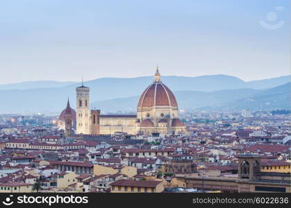 Florence cityscape in dusk hours