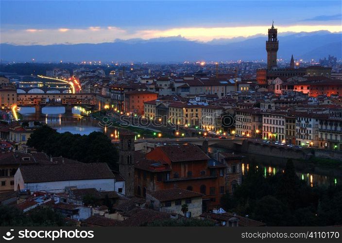 Florence, Italy at dusk