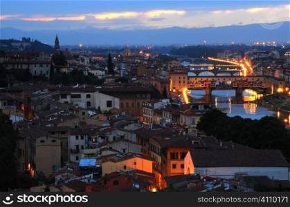 Florence, Italy at dusk