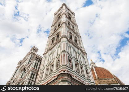 Florence, Italy. Detail of the Duomo during a bright sunny day but without shadow on the facade (very rare!)