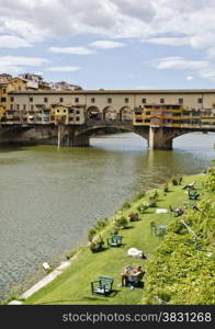 Florence, Italy ? September 2014 Ponte Vecchio over the Arno river. September 2, 2014 in Florence, Italy.