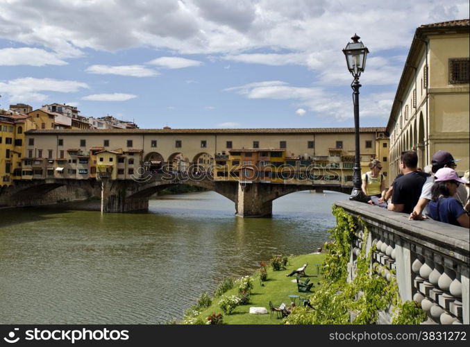 Florence, Italy ? September 2014 Ponte Vecchio over the Arno river. September 2, 2014 in Florence, Italy.