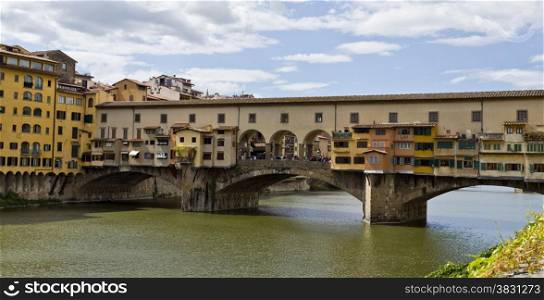 Florence, Italy ? September 2014 Ponte Vecchio over the Arno river. September 2, 2014 in Florence, Italy.