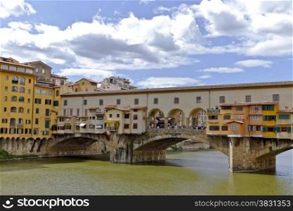 Florence, Italy ? September 2014 Ponte Vecchio over the Arno river. September 2, 2014 in Florence, Italy.