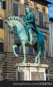Florence - Piazza della Signoria The equestrian statue of Cosimo I de Medici by Gianbologna