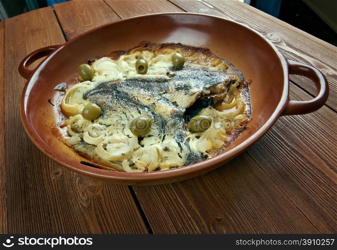 flounder baked - Fish dish close up
