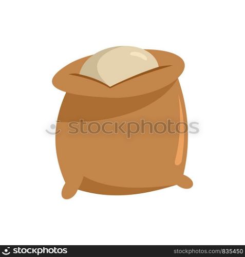 Flour bag icon. Flat illustration of flour bag vector icon for web isolated on white. Flour bag icon, flat style
