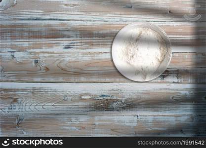 Flour mills in Creative conceptual top view flat lay composition with copy space isolated
