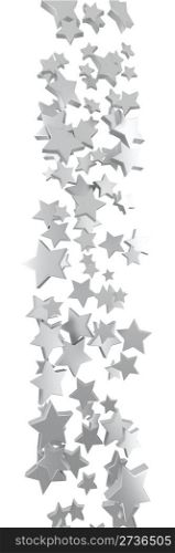 Flow of small stars isolated on the white background