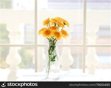 Flower arrangement for decorated room with vintage filter style