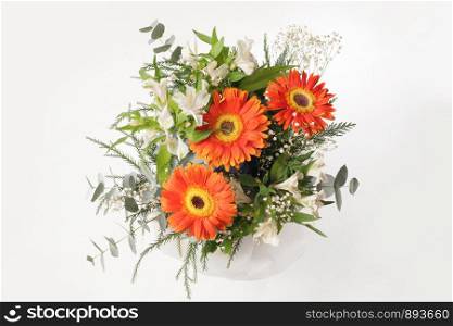 Flower bouquet on gray background