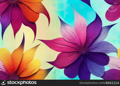 Flower design seamless textile pattern 3d illustrated