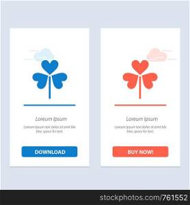 Flower, Flora, Floral, Flower, Nature Blue and Red Download and Buy Now web Widget Card Template