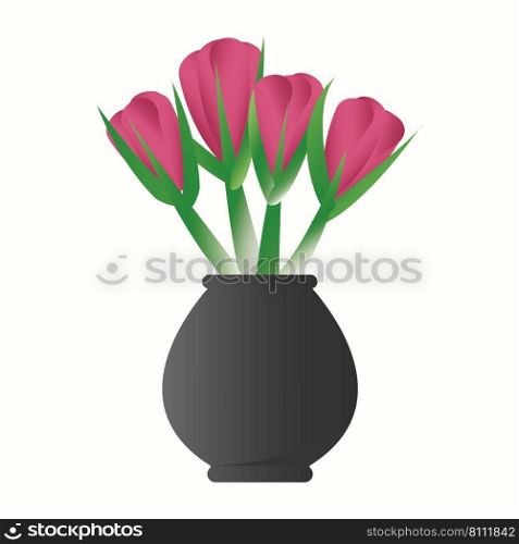 flower in the vase image logo template