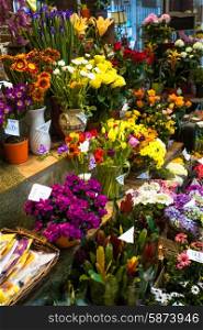 flower market - beautiful fresh flowers in vases for sale