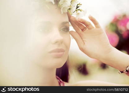 Flower nymp with the really colorful wreath