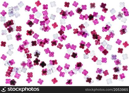 Flower pink petals isolated on white background