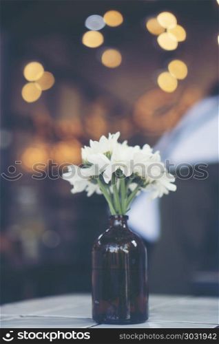 flower pot in cafe